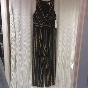 London Times Black and Gold Jumpsuit